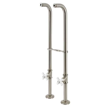 Kingston Brass CC266S8PX Freestanding Supply Line with Stop Valve, Brushed Nickel CC266S8PX